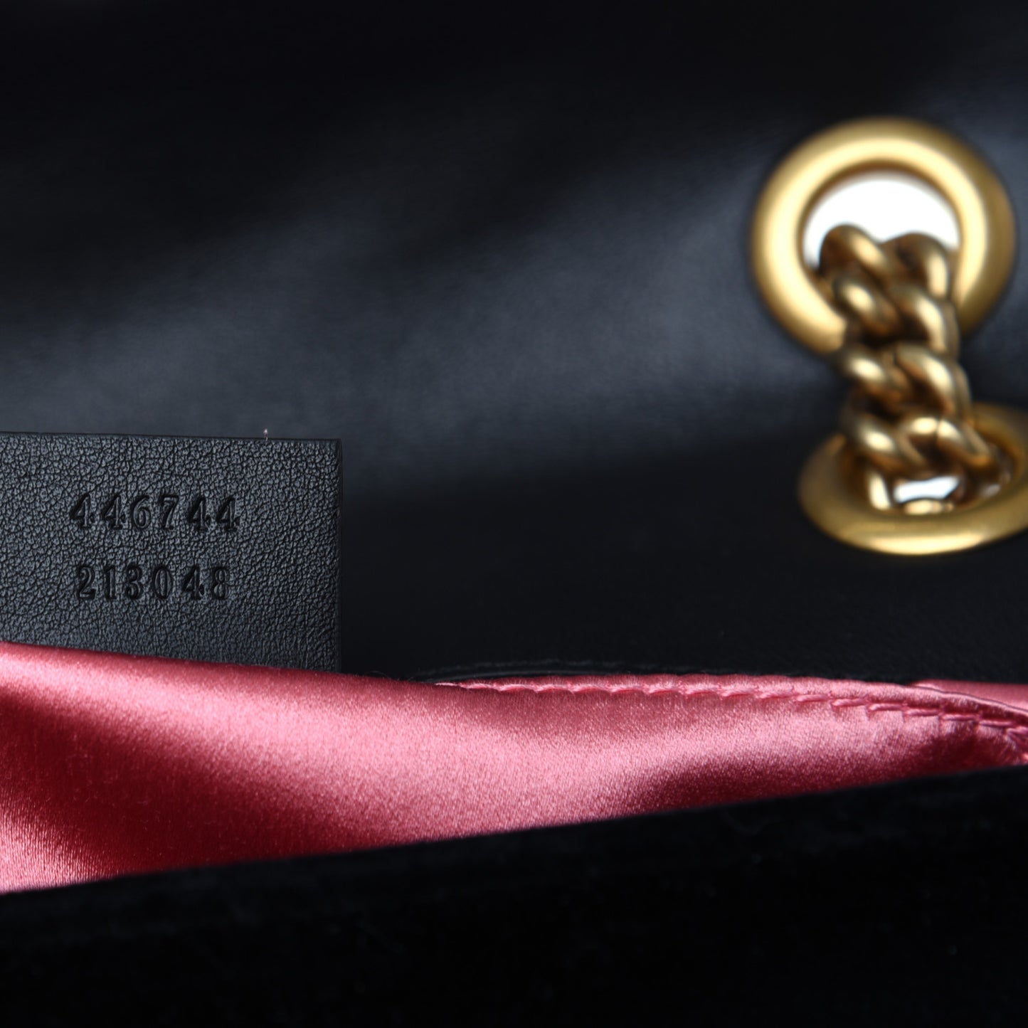 Velvet Matelasse Embroidered Mini GG Marmont Shoulder Bag Black