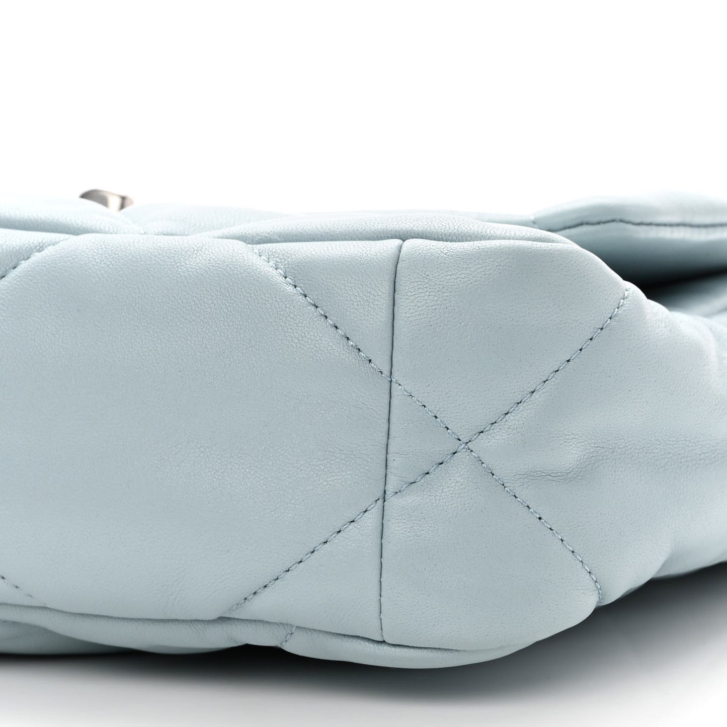 Lambskin Quilted Medium Chanel 19 Flap Light Blue