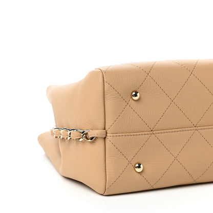 Chanel Bullskin Stitched Medium Shopping Bag Beige 8 of 10