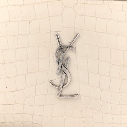 Saint Laurent Calfskin Crocodile Embossed Monogram Mini Lou Camera Bag Crema Soft 12 of 20