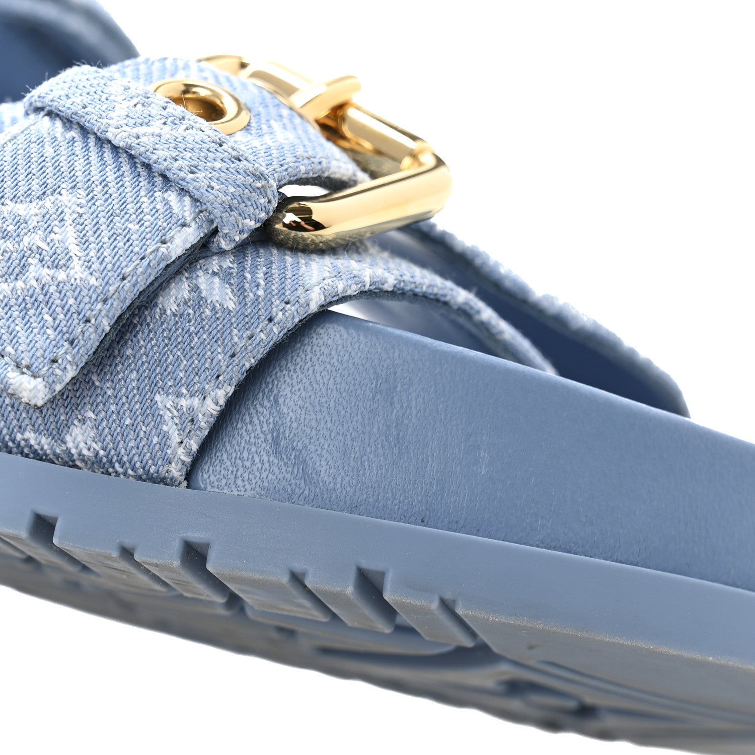 Louis Vuitton Monogram Jacquard Bom Dia Flat Comfort Mules 36 Blue 10 of 10