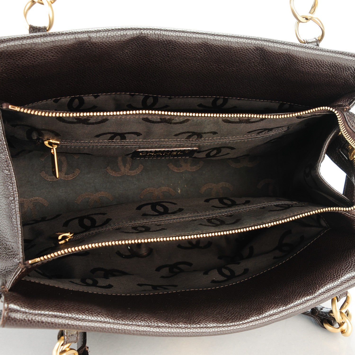 Chanel Caviar Shoulder Bag Dark Brown 5 of 7