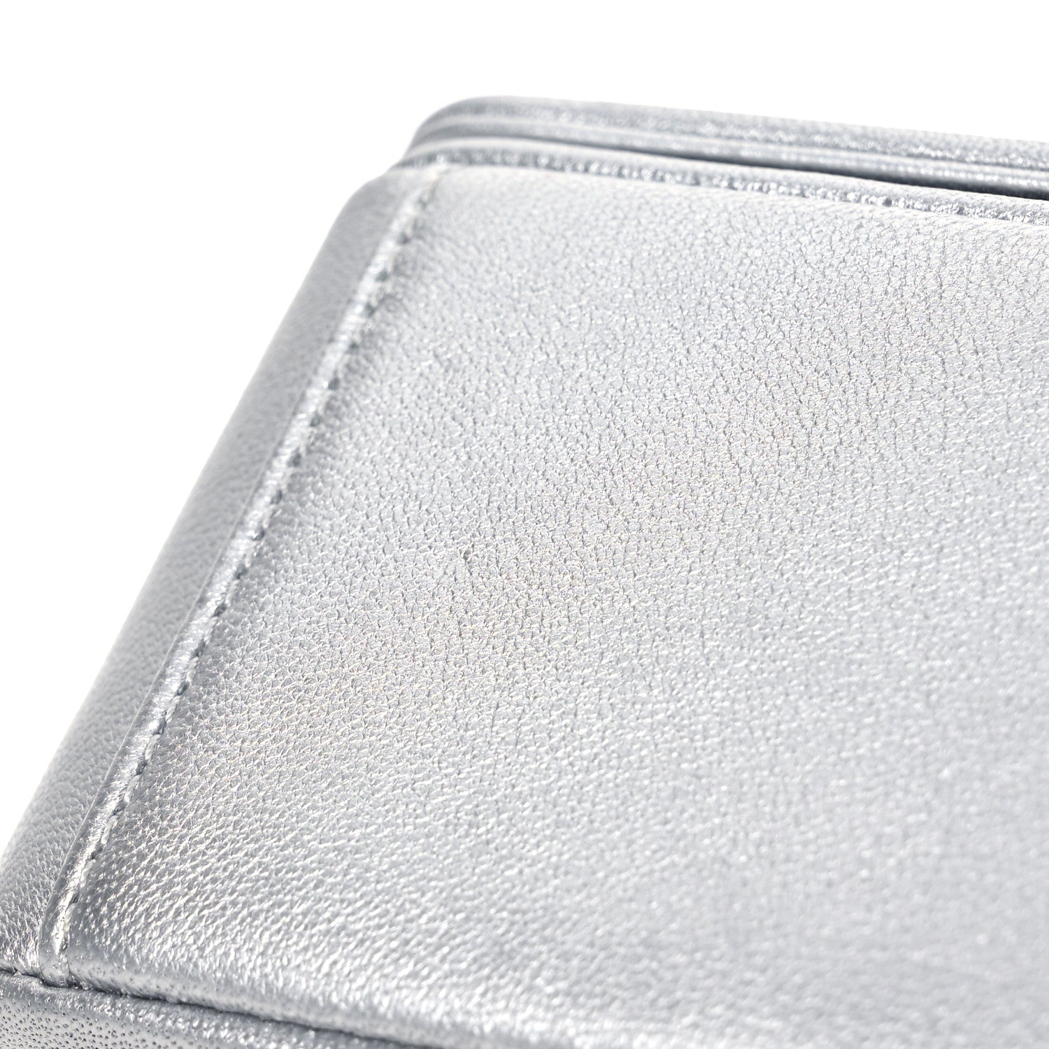 Chanel Metallic Sheepskin Chevron Quilted Medium Vintage Mademoiselle Flap Silver 17 of 17