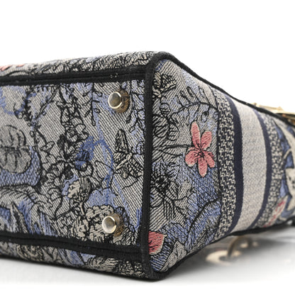 Christian Dior Canvas Embroidered Jardin Magique Medium Lady D-Lite Denim Multicolor 10 of 13