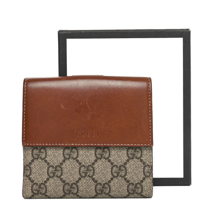 Gucci GG Supreme Monogram French Flap Wallet Brown 10 of 10