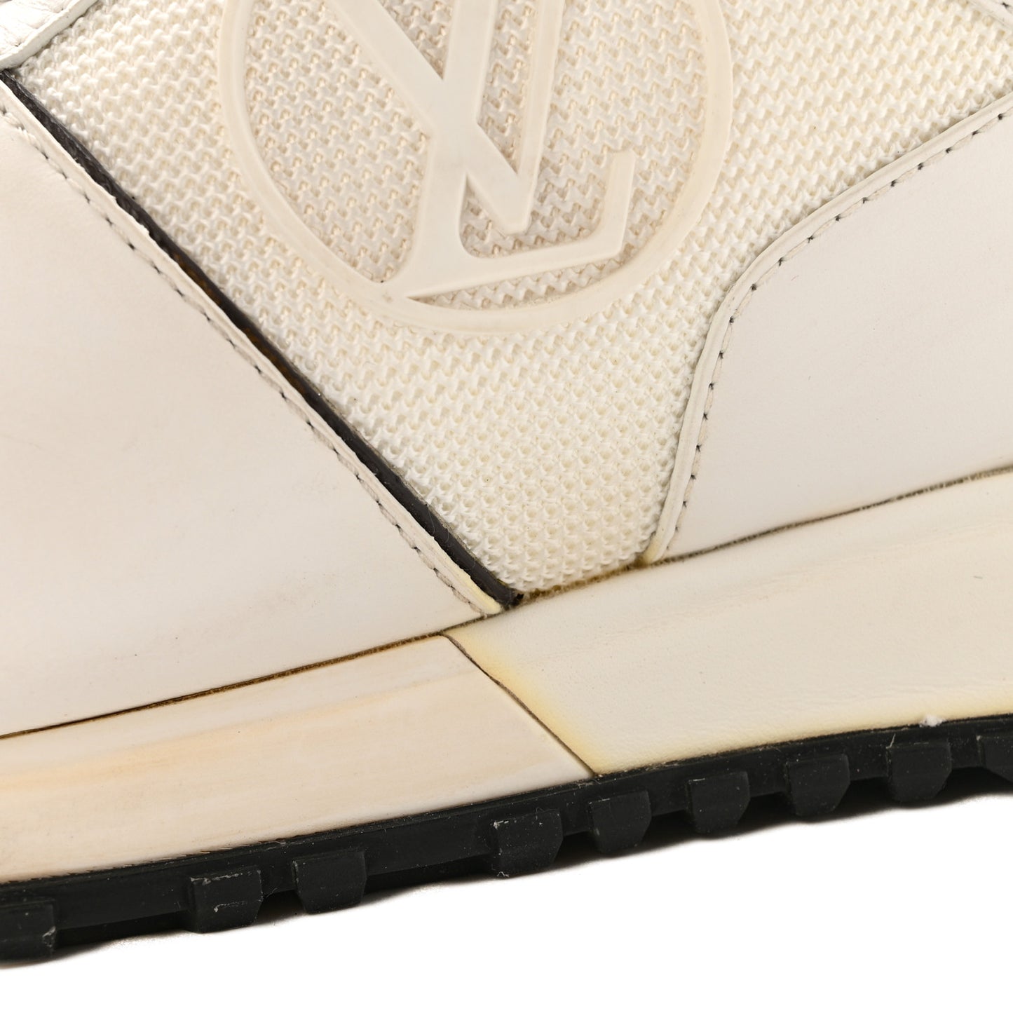 Calfskin Monogram Run Away Sneakers 37 White