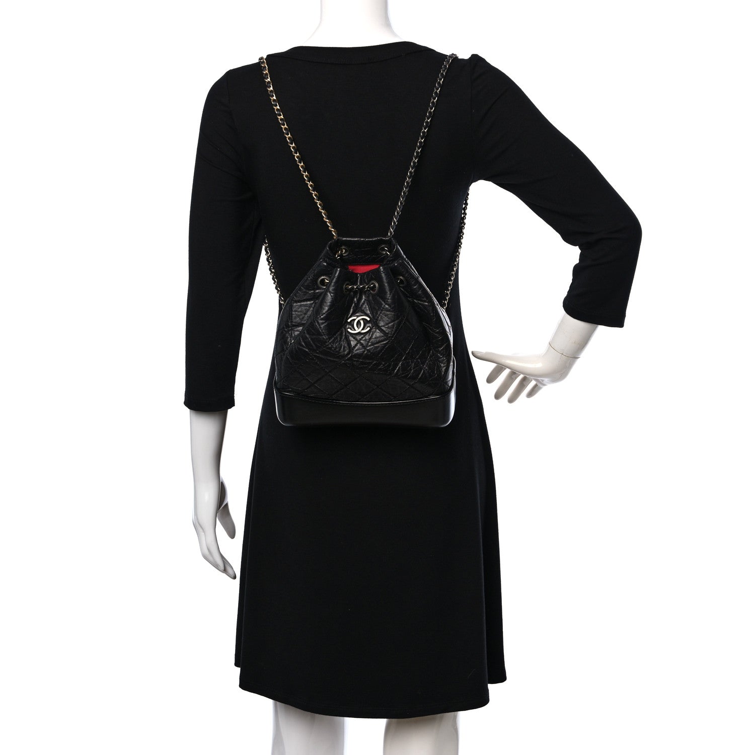 Chanel Aged Calfskin Quilted Small Gabrielle Backpack Black 2 of 10