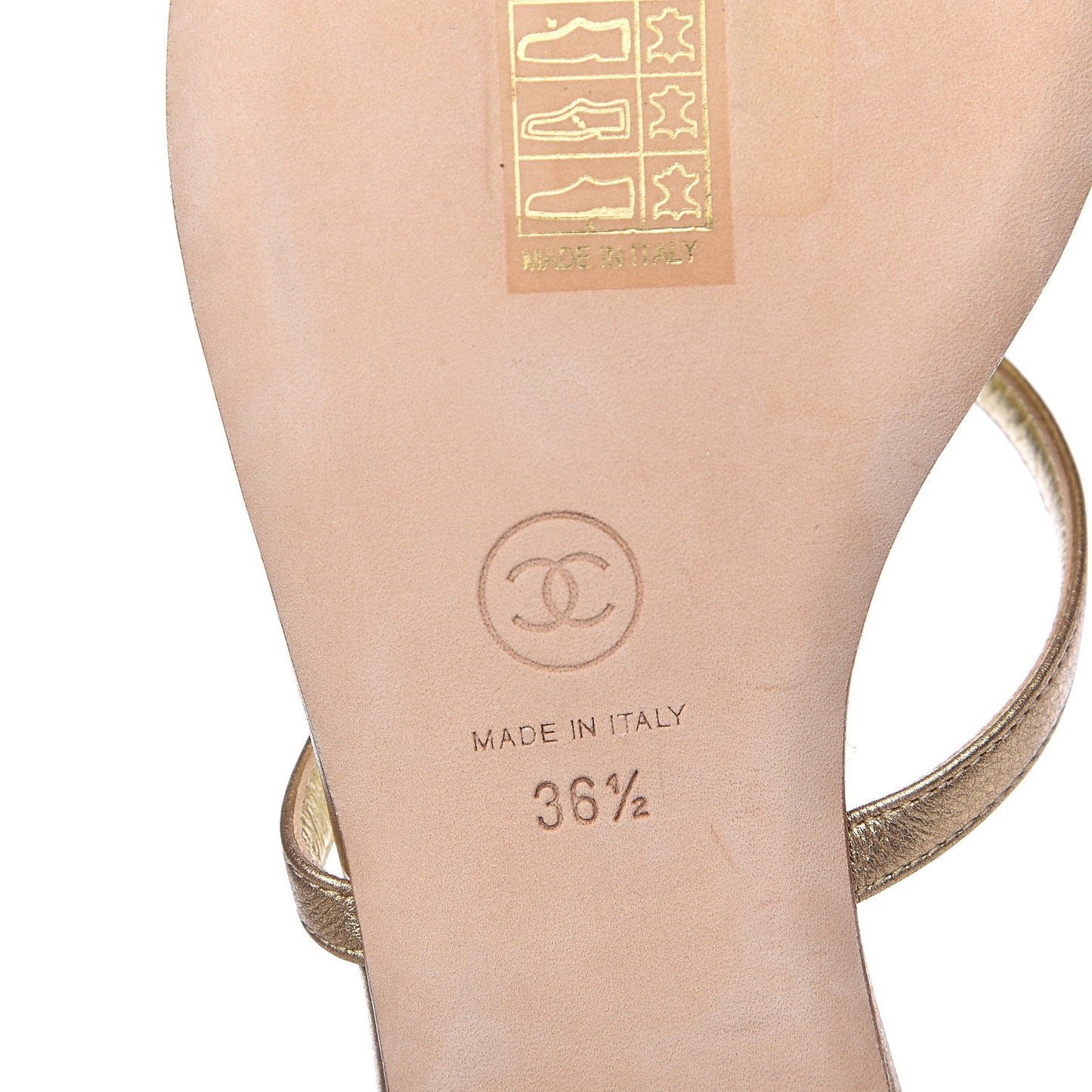 Metallic Calfskin Jeweled Sandals 36.5 Gold