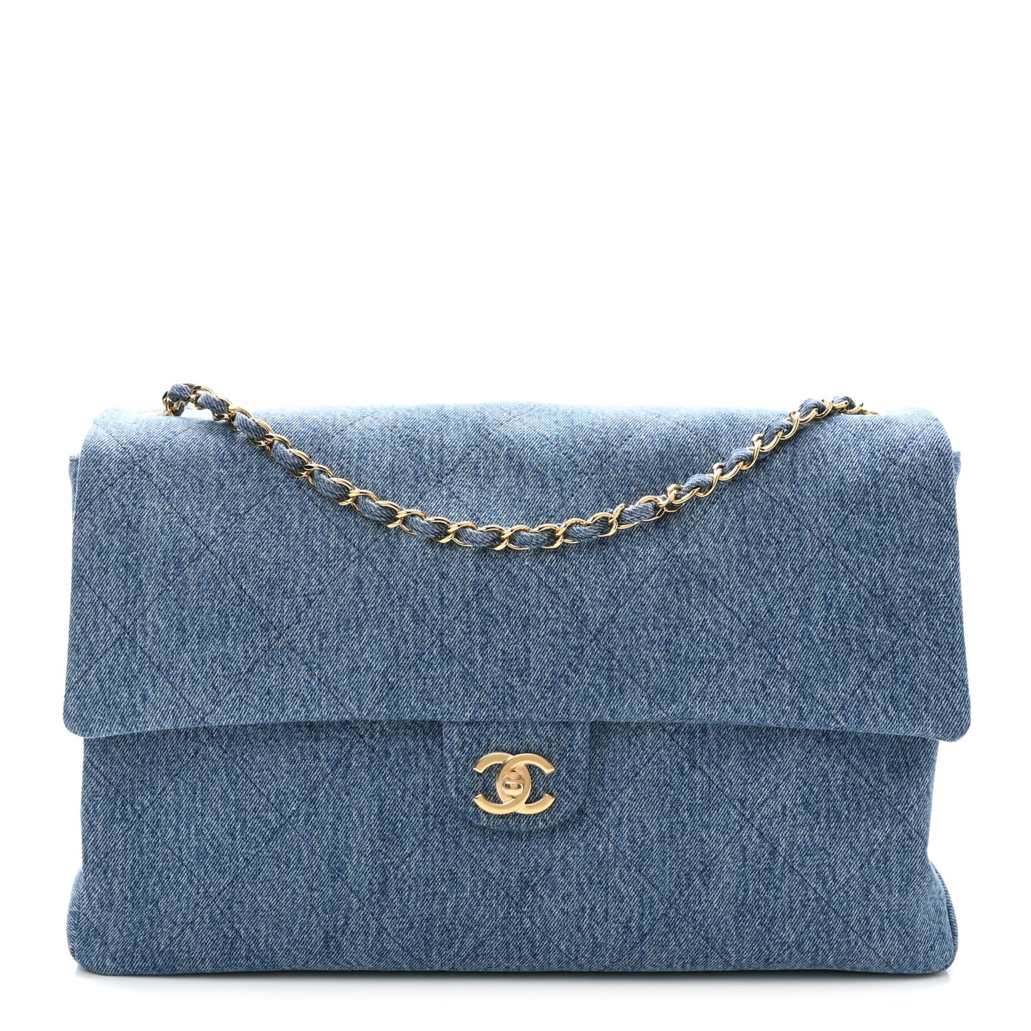 Denim Small Souplissimo Maxi Flap Blue
