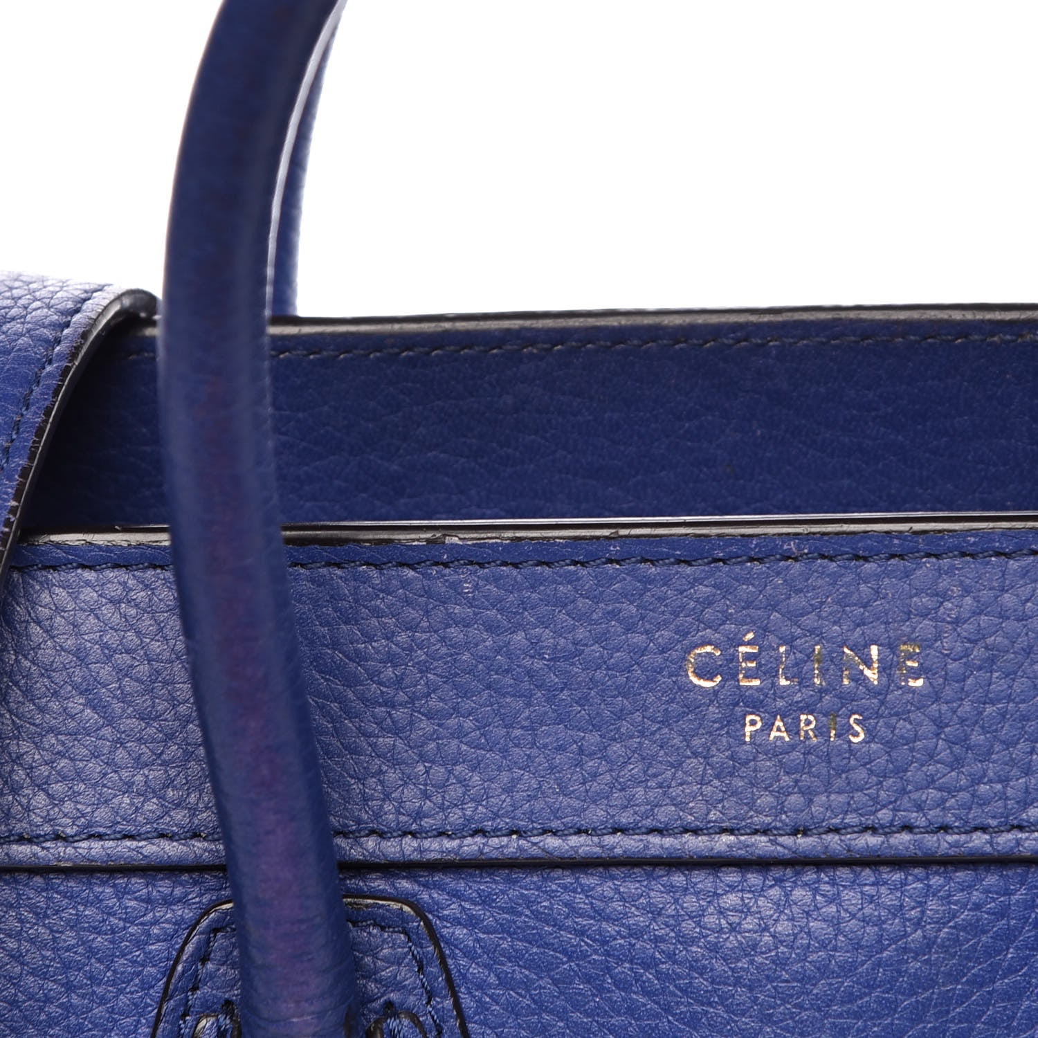 Celine Drummed Calfskin Nano Luggage Indigo 10 of 26