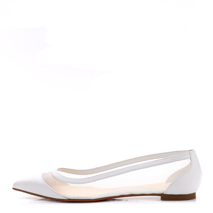 Christian Louboutin Kid Rete Galativi Flats 39.5 Version Bianco 1 of 7