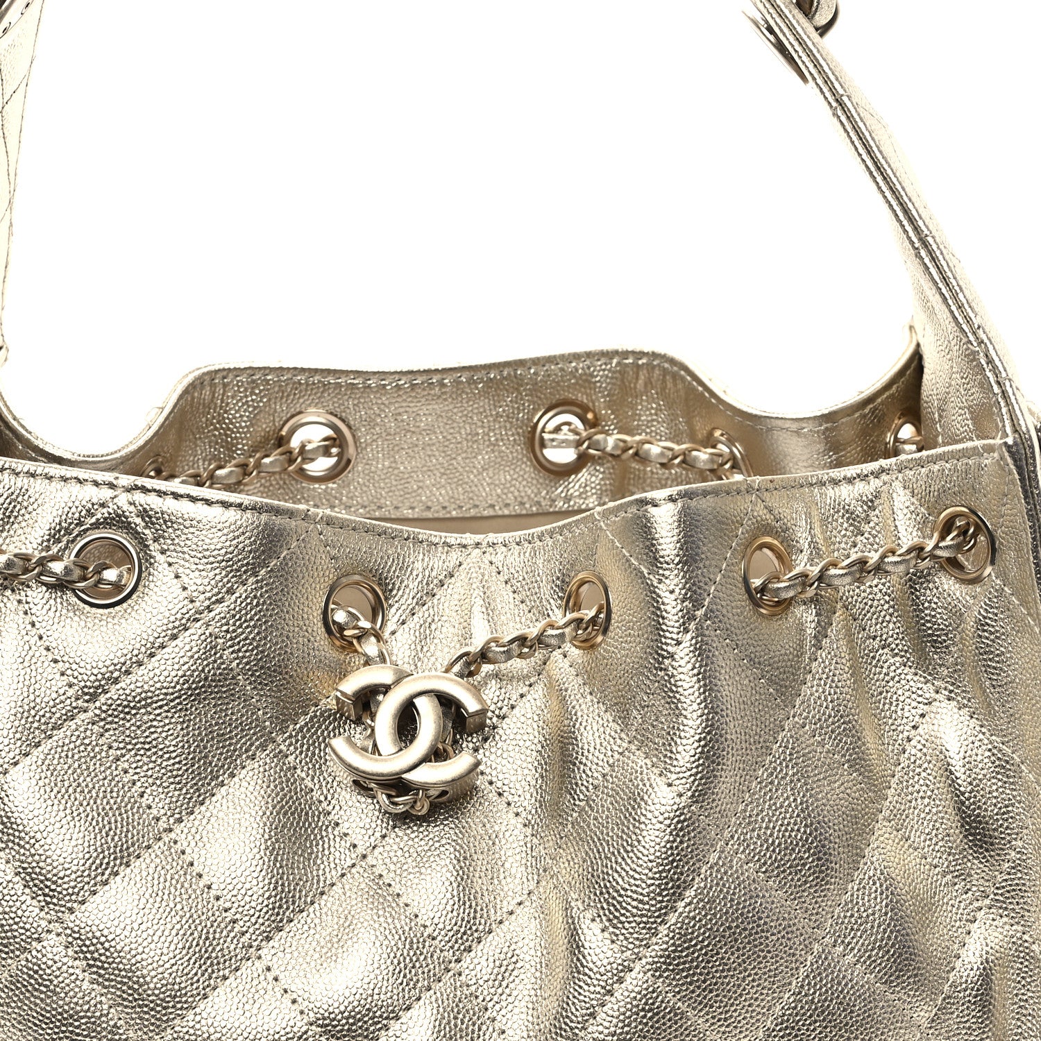Chanel Metallic Caviar Quilted Small Chanel 25 Handbag Gold 8 of 11