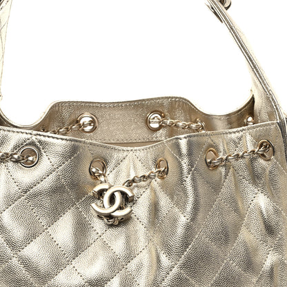 Chanel Metallic Caviar Quilted Small Chanel 25 Handbag Gold 8 of 11