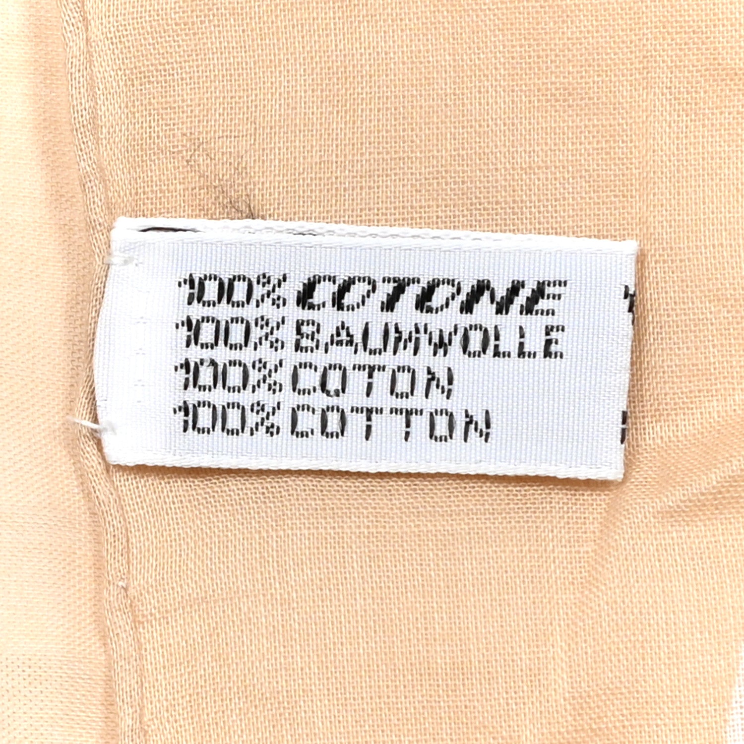 Chanel Cotton CC Scarf Beige Ecru 4 of 4