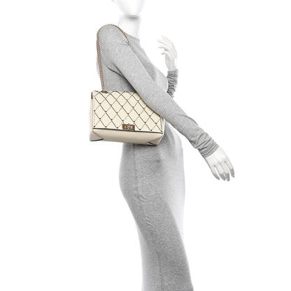 Valentino Garavani Smooth Calfskin Quilted Beehive Shoulder Bag Light Ivory 2 of 9