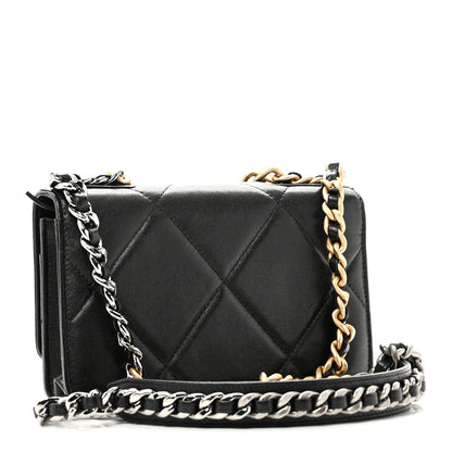 Chanel Lambskin Quilted Chanel 19 Wallet On Chain WOC Black 3 of 12