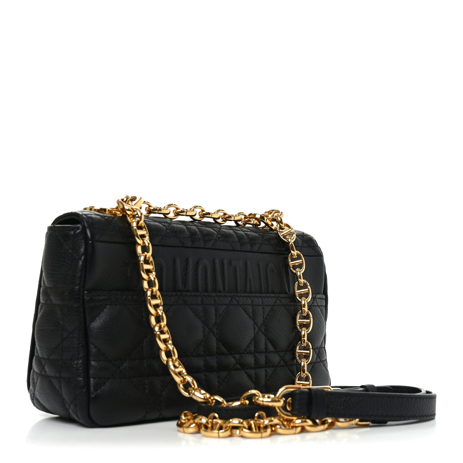 Christian Dior Calfskin Cannage Small Caro Bag Black 3 of 10