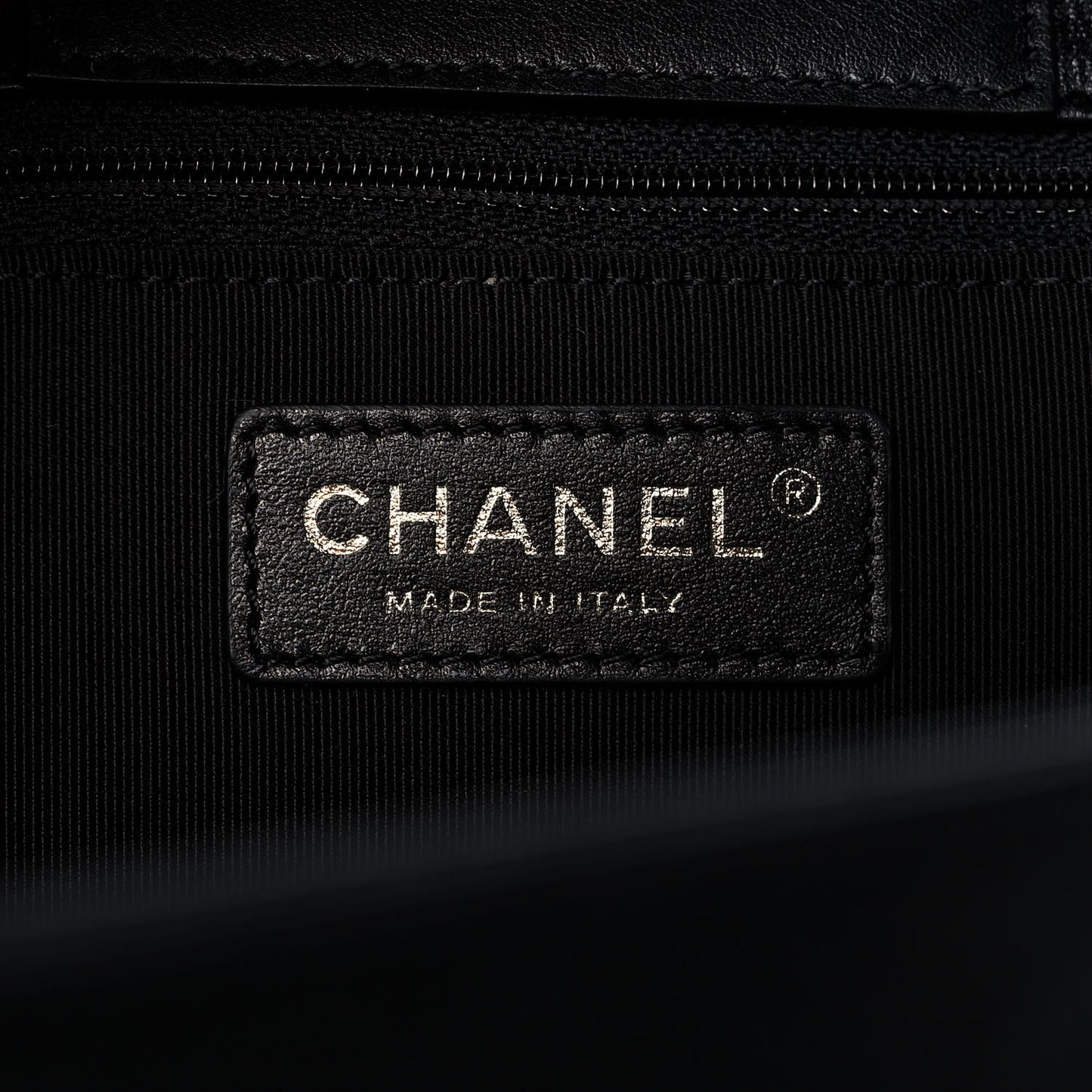 Calfskin Stitched Shopping Tote Black