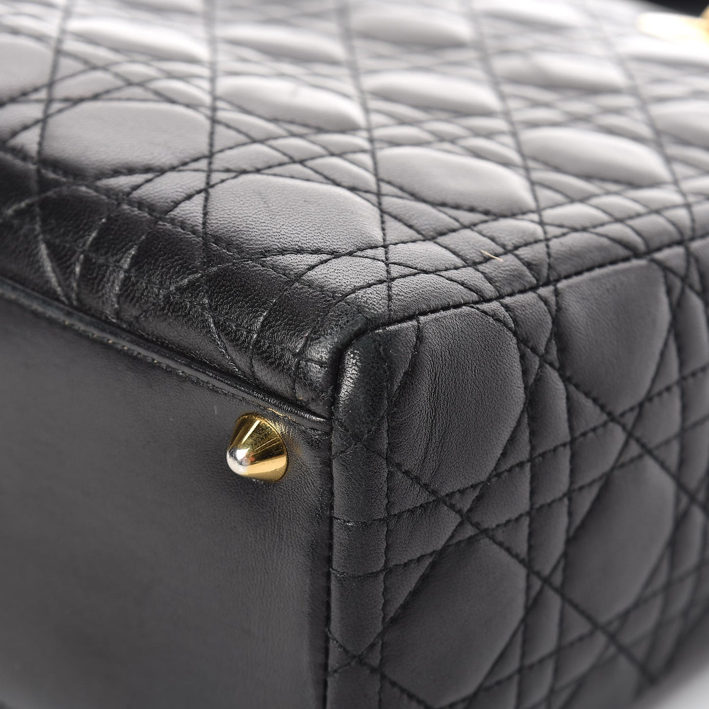 Lambskin Cannage Large Lady Dior Black