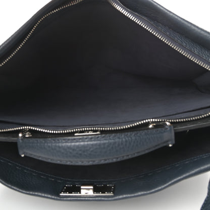 Fendi Cuoio Romano Selleria Bi-Color Large Mens Peekaboo Iconic Essential Satchel Lavagna Black 6 of 12