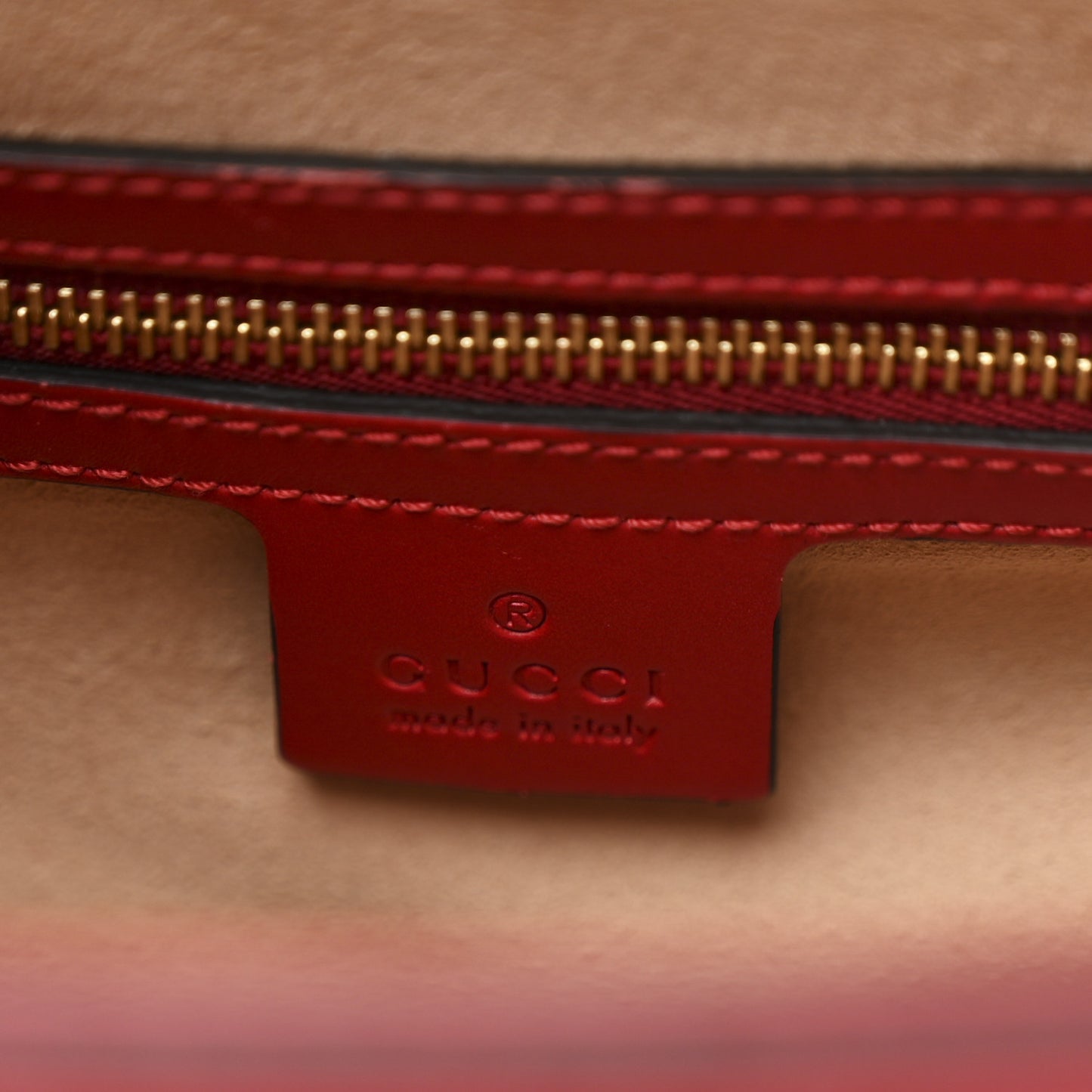Guccissima Signature Small Padlock Top Handle Bag Hibiscus Red