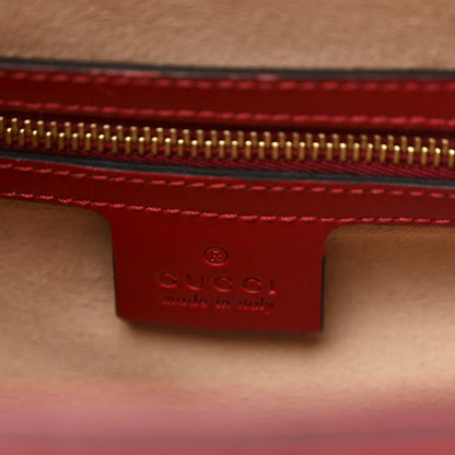 Gucci Guccissima Signature Small Padlock Top Handle Bag Hibiscus Red 6 of 12