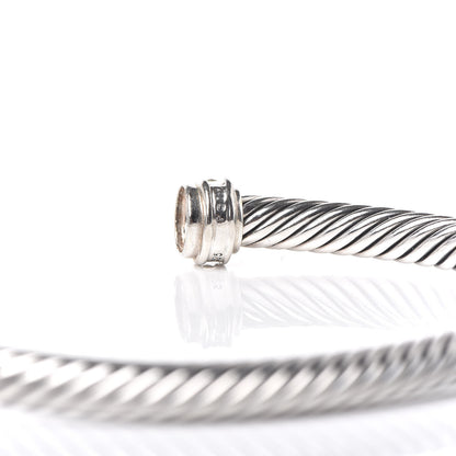 David Yurman Sterling Silver Diamond Prasiolite 5mm Cable Classics Bracelet 4 of 5
