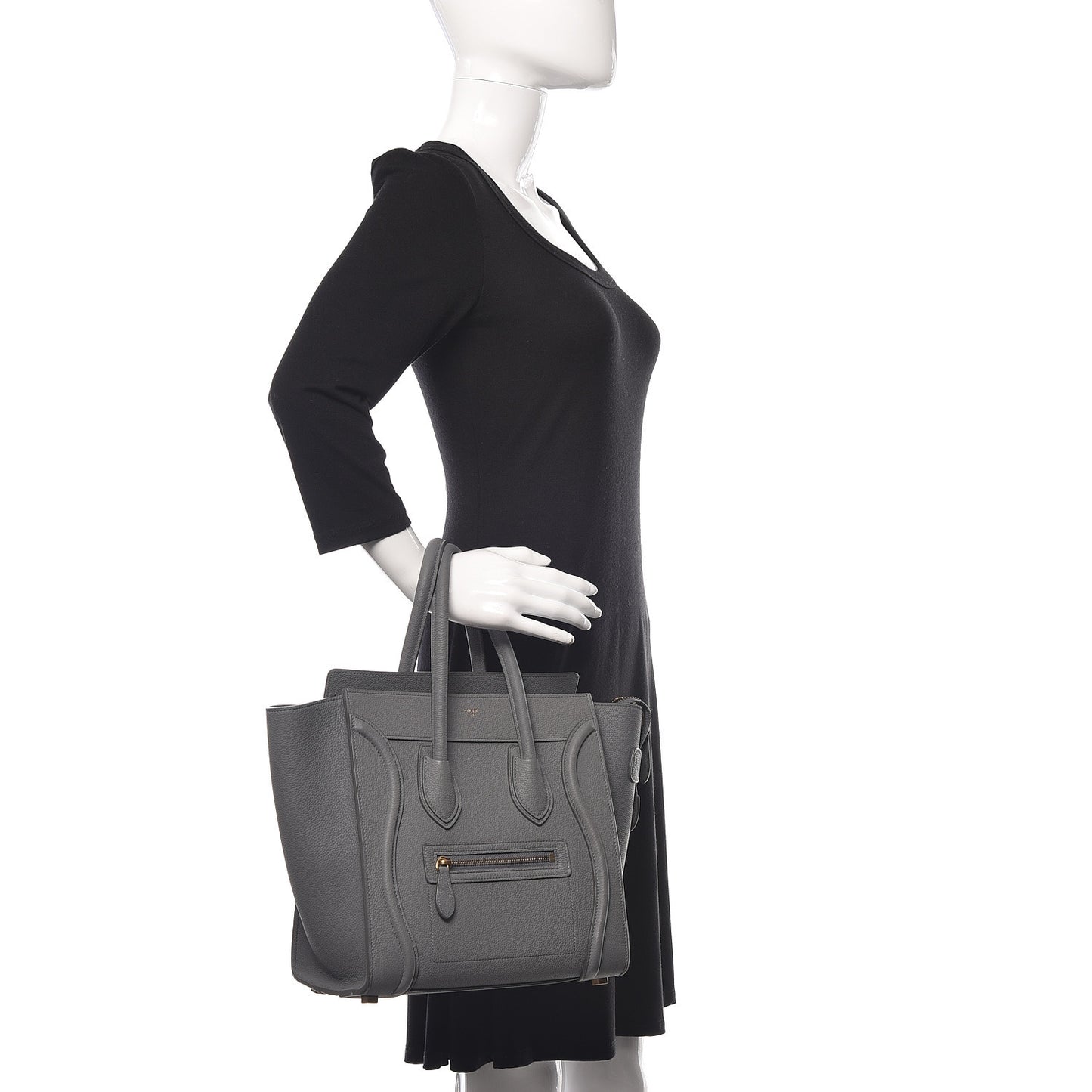 Baby Drummed Calfskin Micro Luggage Kohl