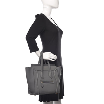 Celine Baby Drummed Calfskin Micro Luggage Kohl 2 of 12