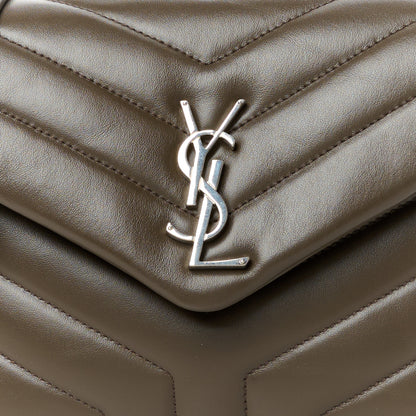 Saint Laurent Calfskin Y Quilted Monogram Small Loulou Chain Satchel Military Olive 9 of 11