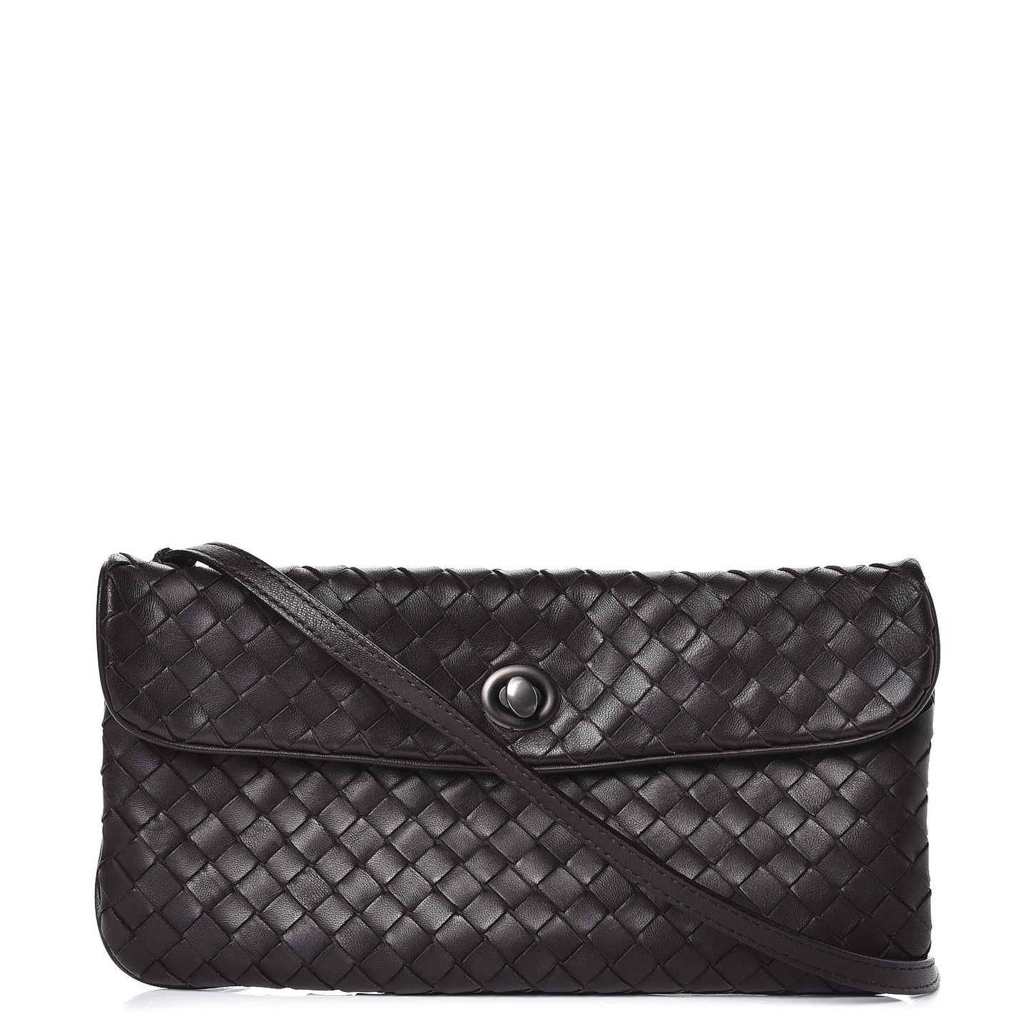 Nappa Intrecciato Flap Crossbody Ebano