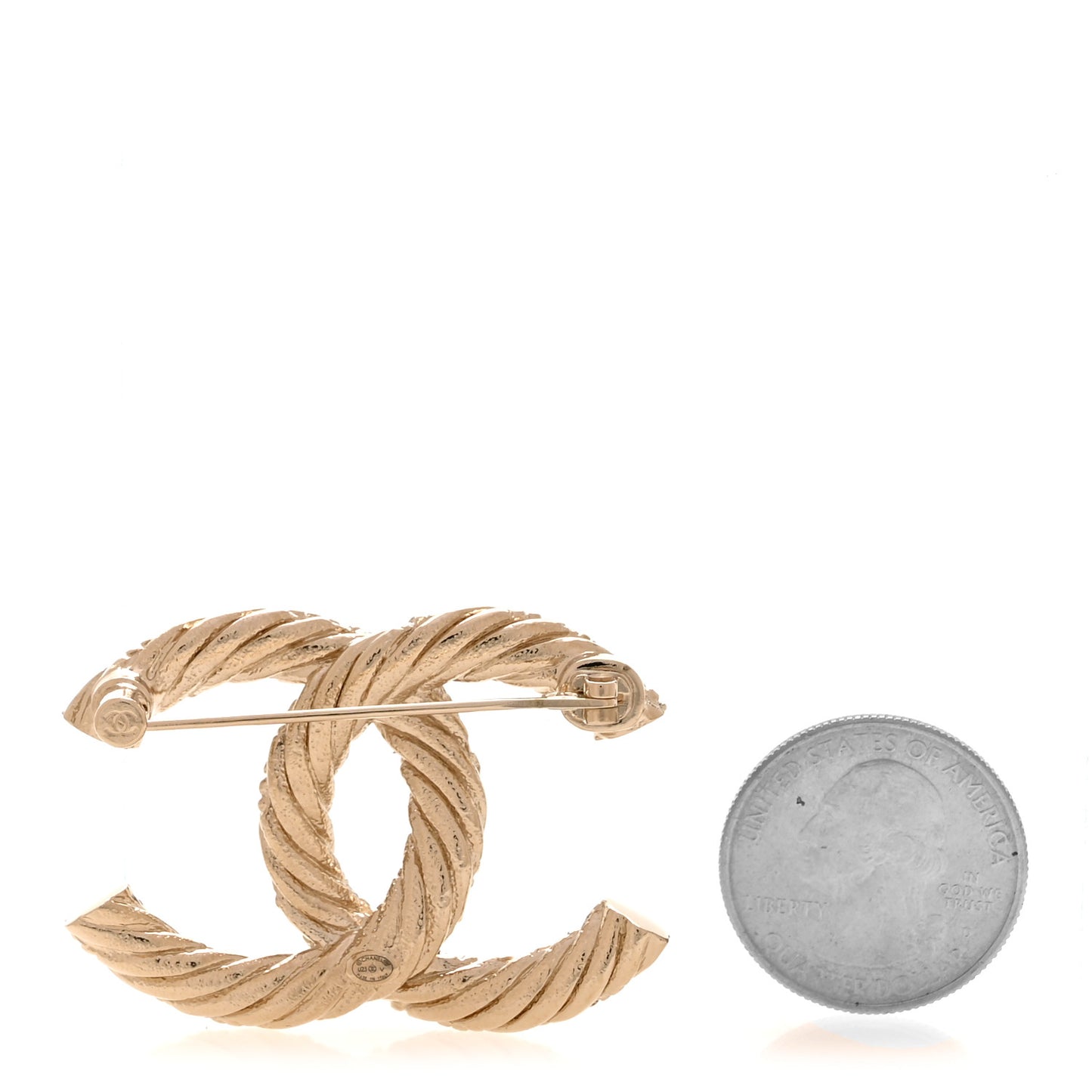 Twisted CC Brooch Light Gold