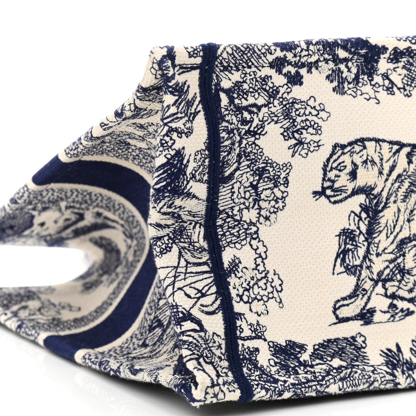 Canvas Embroidered Medium Dioriviera Toile De Jouy Book Tote Blue