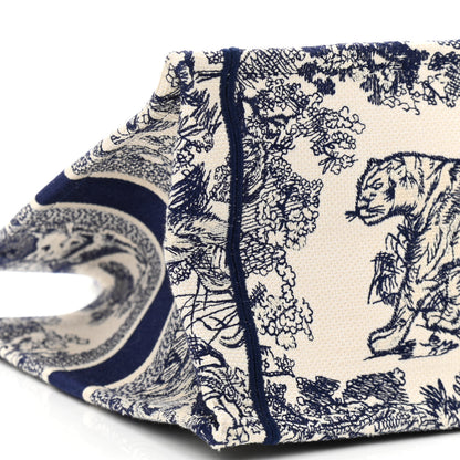 Christian Dior Canvas Embroidered Medium Dioriviera Toile De Jouy Book Tote Blue 9 of 10