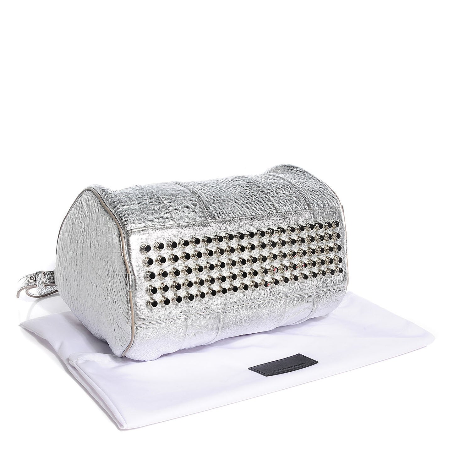 Pebbled Lambskin Rocco Metallic Rhodium