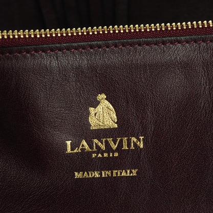 Lanvin Smooth Calfskin Small Fringe Shopper Tote Aubergine 9 of 10