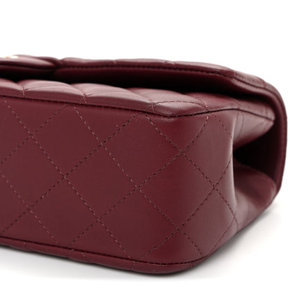 Chanel Lambskin Quilted Top Handle East West Flap Dark Burgundy 10 of 11