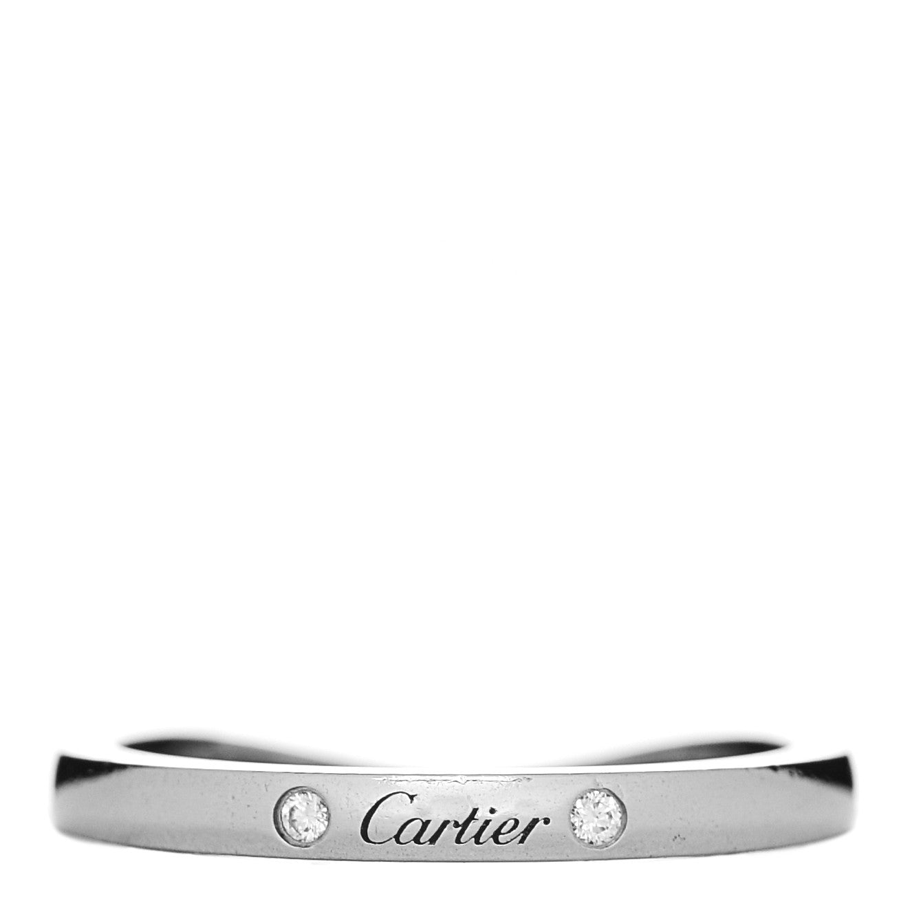 Cartier Platinum 3 Diamond Ballerine Wedding Band Ring 49 4.75 3 of 4