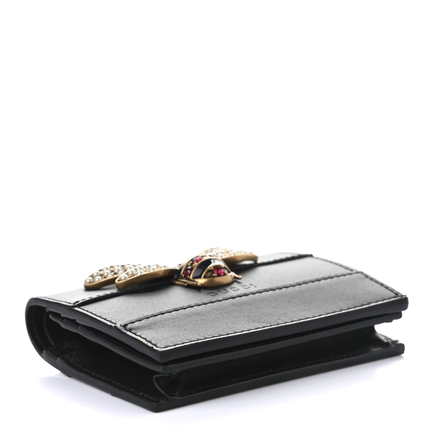 Gucci Calfskin Queen Margaret Card Case Wallet Black 4 of 7