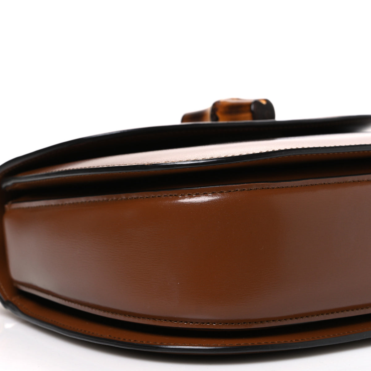 Boarded Dyana Lux Calfskin Web Medium Bamboo 1947 Top Handle Bag Brown
