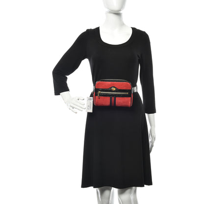 Gucci Suede Small Ophidia Belt Bag 85 34 Hibiscus Red 2 of 10