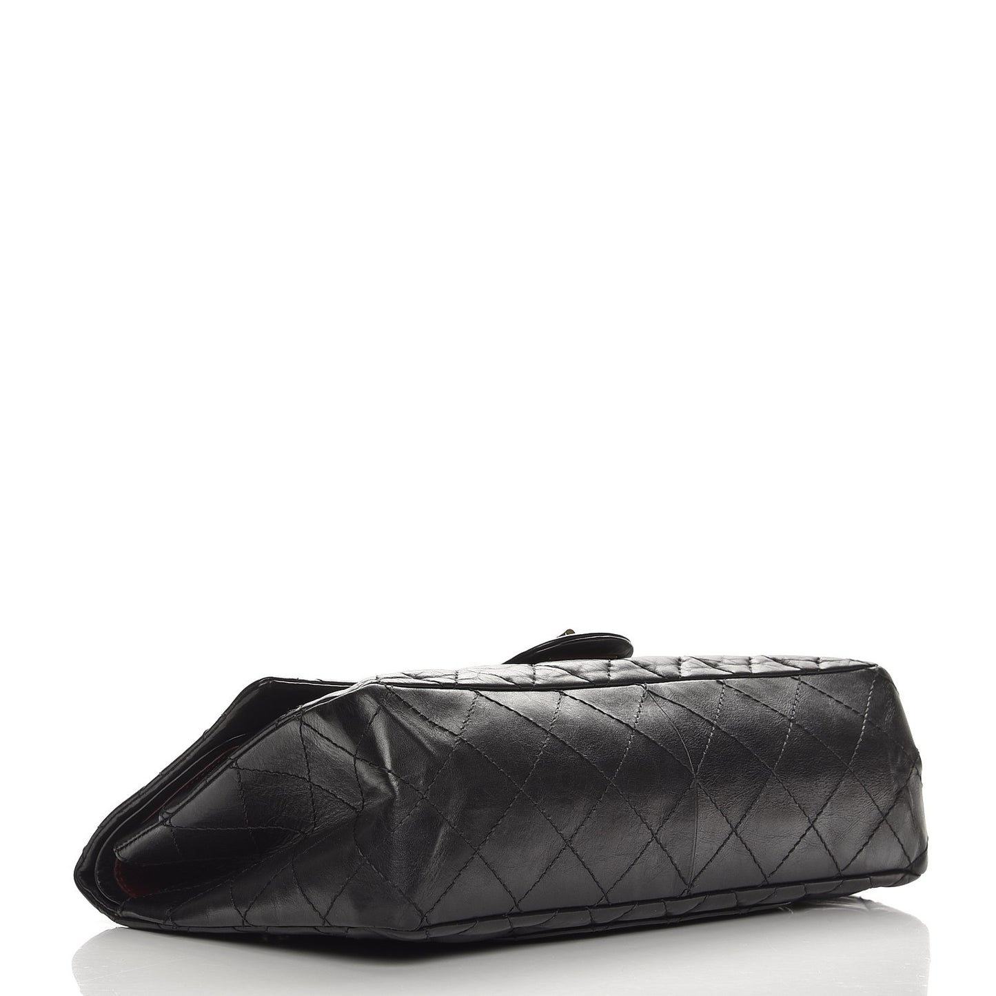 Aged Calfskin Quilted 2.55 Reissue 227 Flap Black