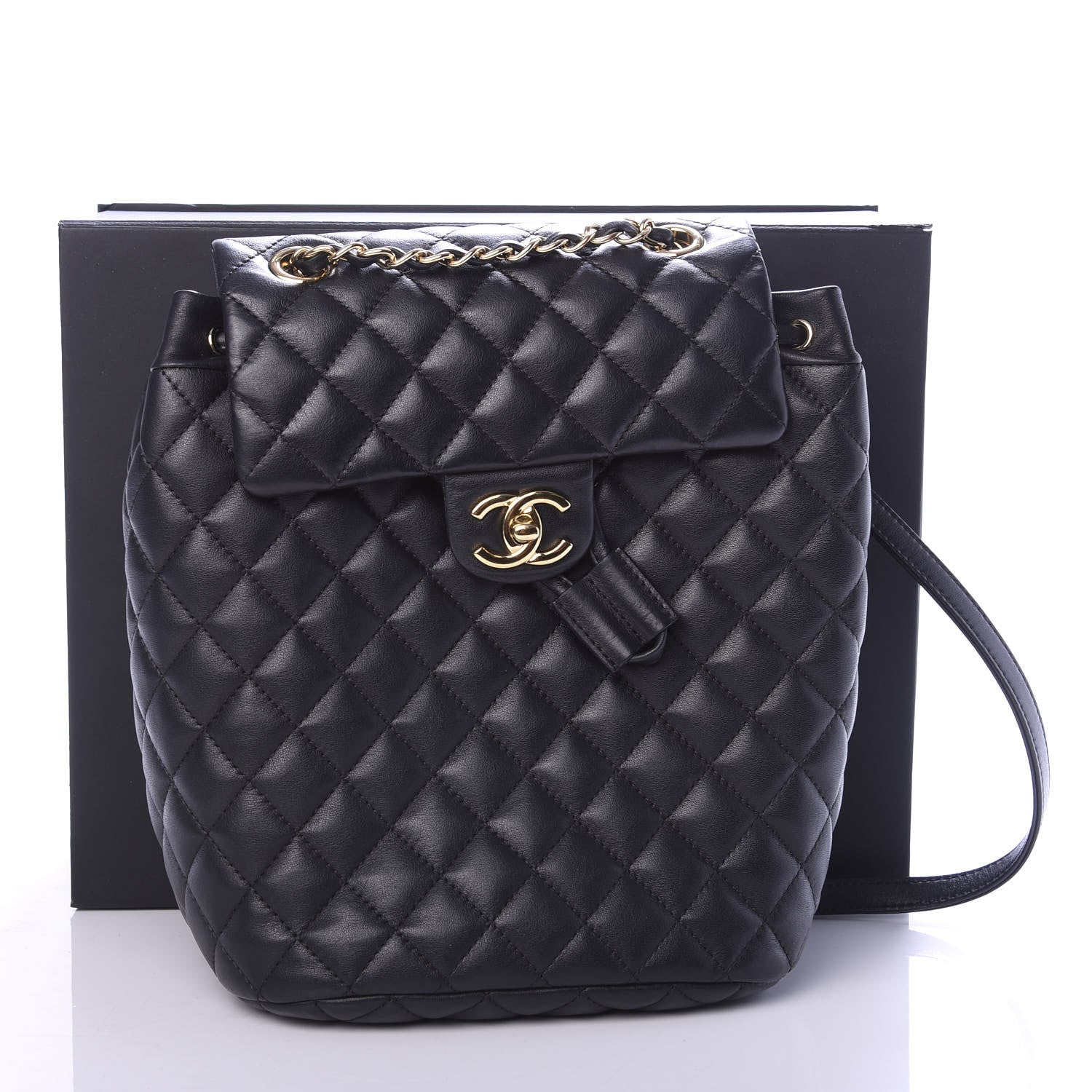 Chanel Lambskin Quilted Small Urban Spirit Backpack Black 10 of 10