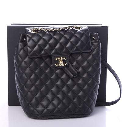 Chanel Lambskin Quilted Small Urban Spirit Backpack Black 10 of 10