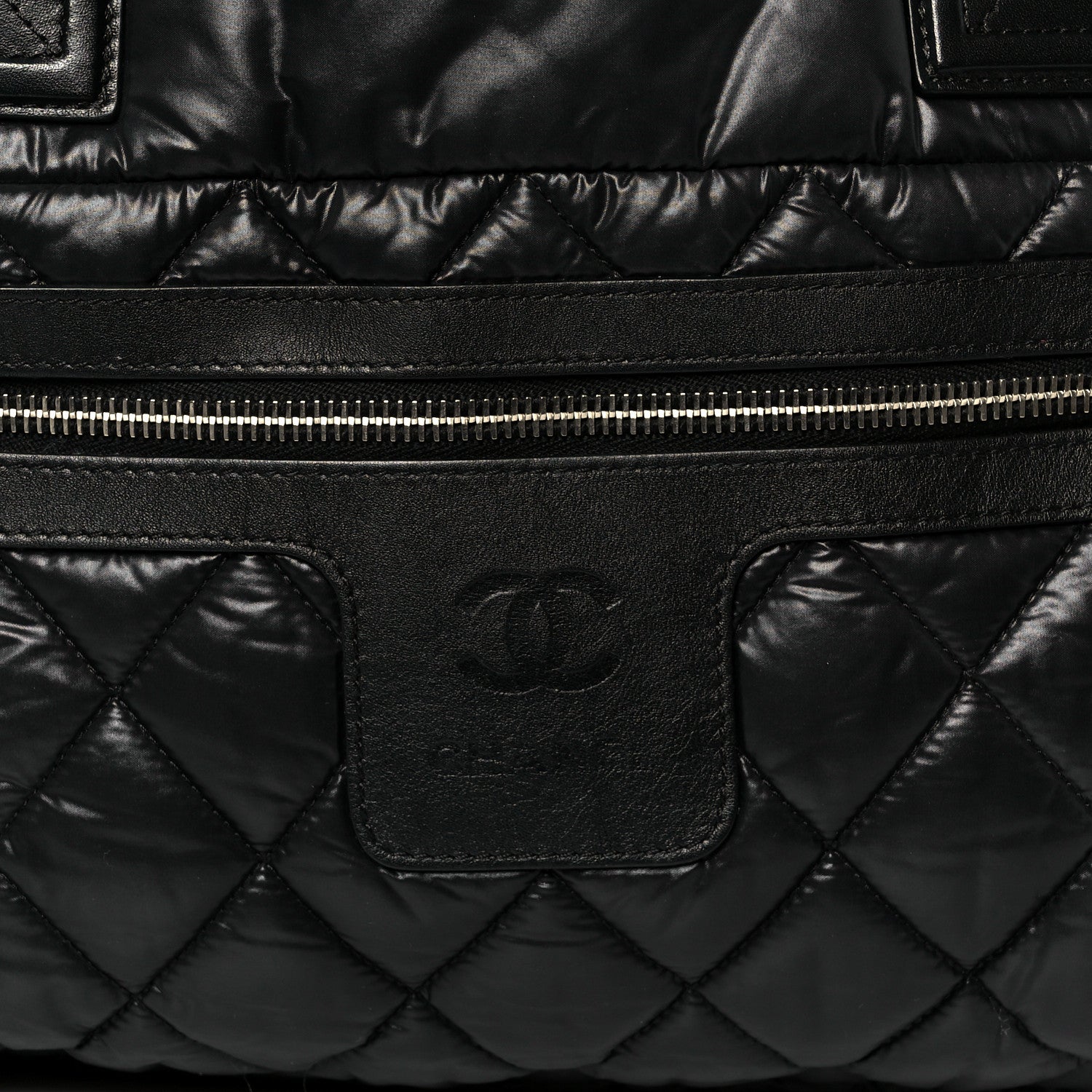 Chanel Nylon Quilted Small Coco Cocoon Tote Black 8 of 10