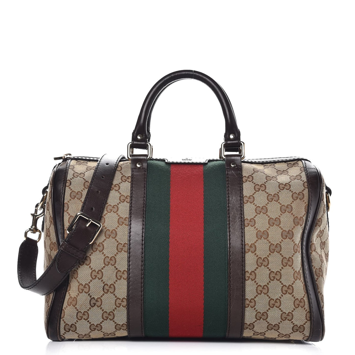 Monogram Vintage Web Medium Boston Dark Brown