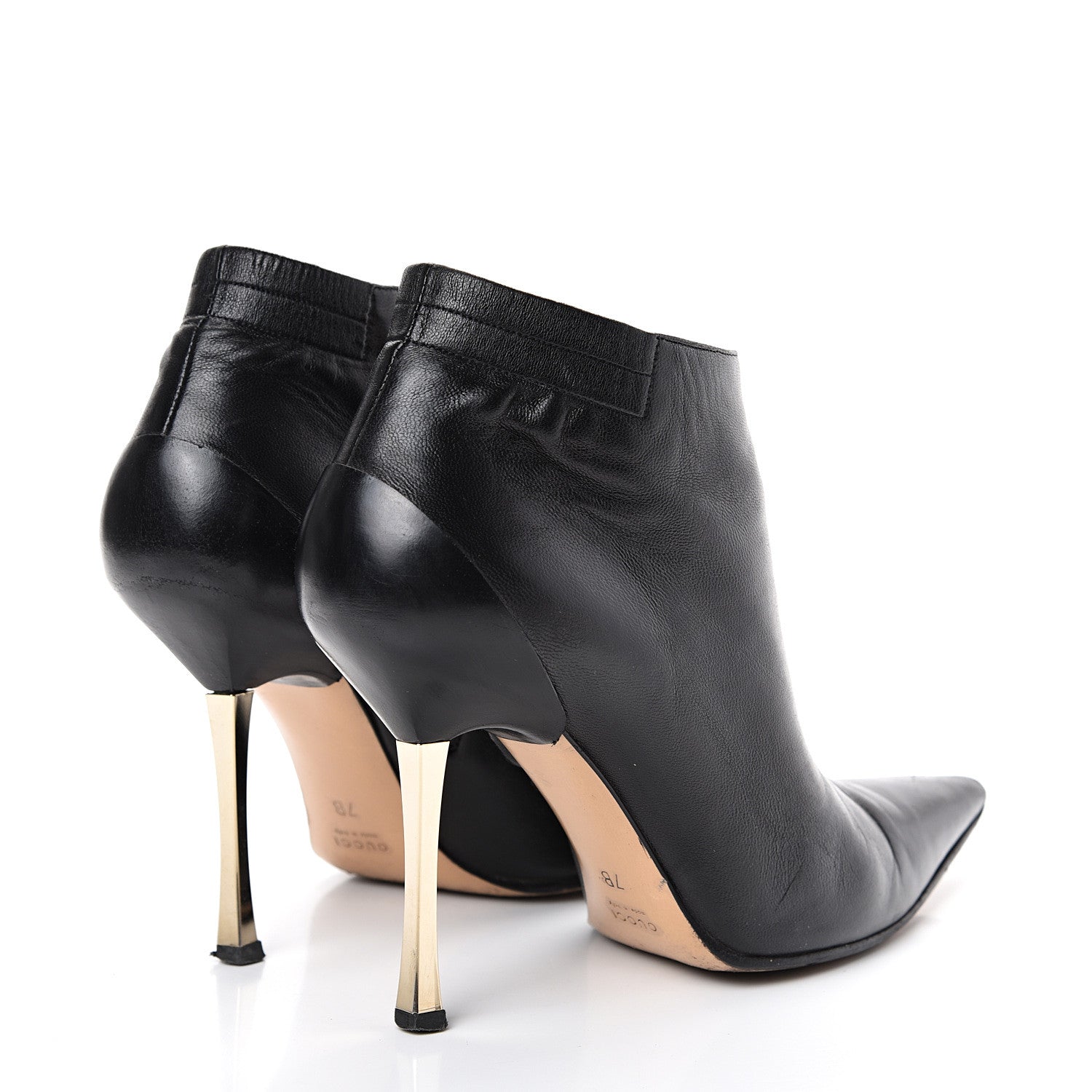 Gucci Calfskin Zip Ankle Boots 7 Black 4 of 14