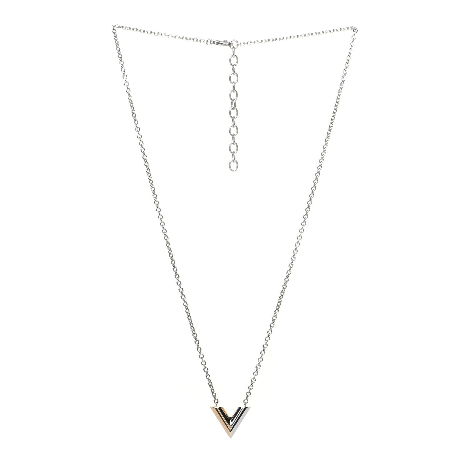 Louis Vuitton Essential V Necklace Silver 3 of 7