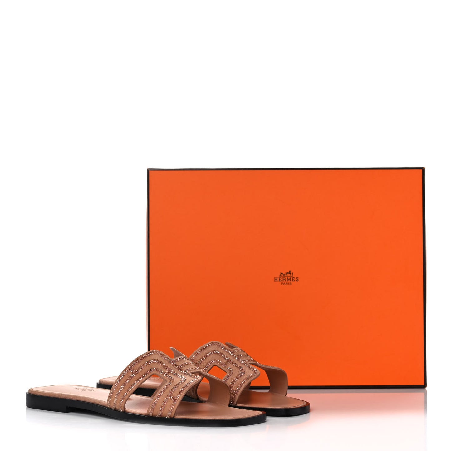 Suede Goatskin Crystal Oran Sandals 38 Rose Aube Nude