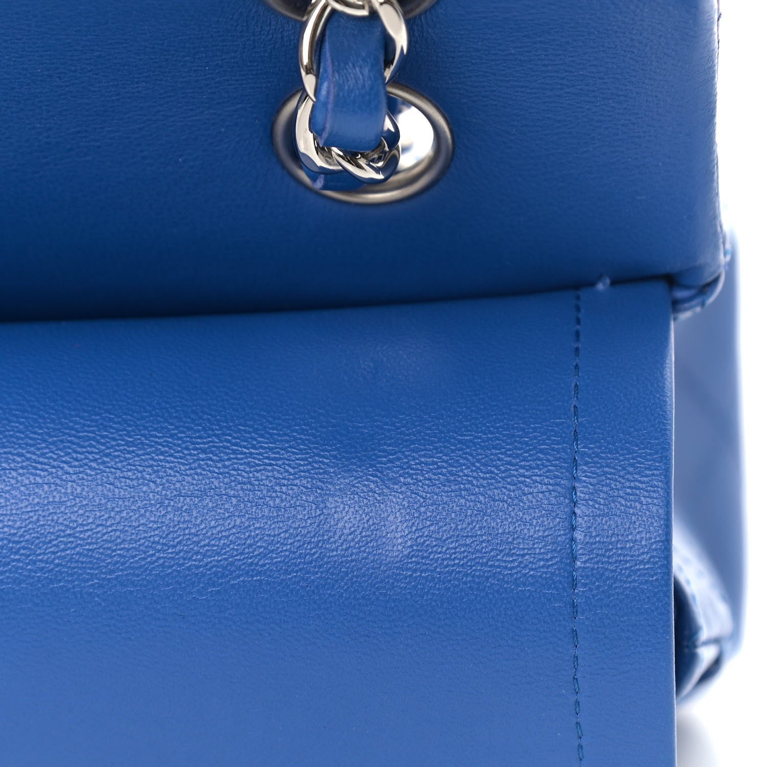 Chanel Lambskin Quilted Medium Double Flap Blue 14 of 14